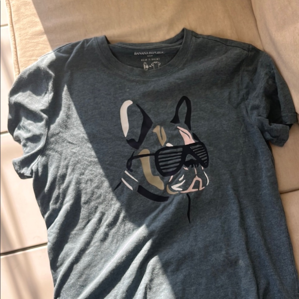 Banana Republic Dog Graphic T-Shirt - Gray